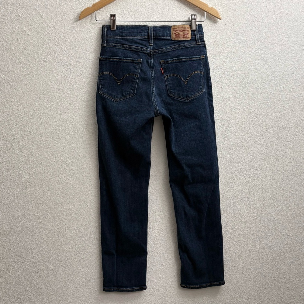 Levi’s 724 Women’s High Rise Straight Crop Dark Wash Blue Jeans Denim size W26 - Picture 10 of 11